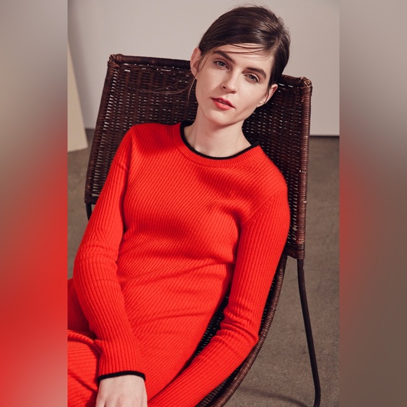 007 RAG & BONE Women's Liliana Long Sleeve Cashmere Sunburst Dress, Large - Picture 14 of 14